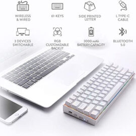 Xpressmall K599 KRS DEIMOS RGB Wireless Mechanical Gaming Keyboard, 70 Keys Tenkeyless Red Switches