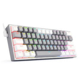 Xpressmall K616 FIZZ Pro RGB Bluetooth Wireless Mechanical Gaming Keyboard 61 Keys, Red Switches (Grey White)