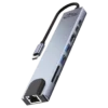 8in1 Media-Tech MT5046 Hub USB-C Adapter to USB 3.0 + USB 2.0 + HDMI + USB-C + USB-C PD + microSD, SD + RJ45